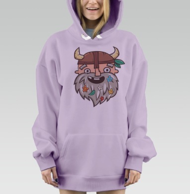 Довольный бородач, Hoodie Mjhigh Dig Mel, Fiolet, утепленная
