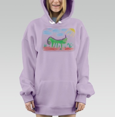 Довольный Динозавр, Hoodie Mjhigh Dig Mel, Fiolet, утепленная