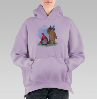 Друзья, Hoodie Oversize Fiolet, утепленная
