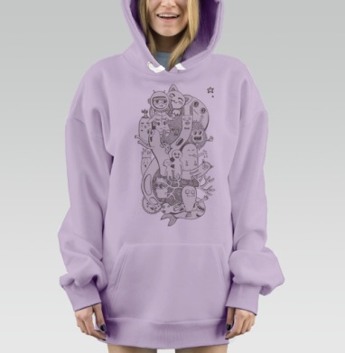 Дудл друзняшки, Hoodie Mjhigh Dig Mel, Fiolet, утепленная