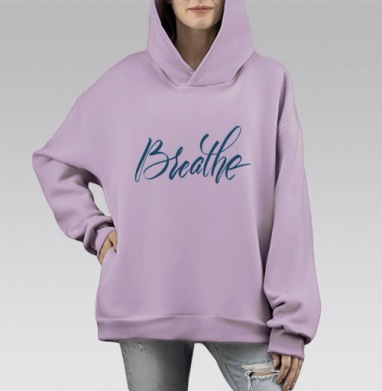 Дыши, Hoodie Mono Fiolet, оверсайз, утепленная
