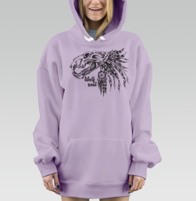 ДУХ ВОЛКА, Hoodie Mjhigh Dig Mel, Fiolet, утепленная