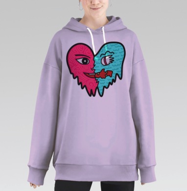 Двуликое сердце страсти и холода, Hoodie Long Oversize Fiolet