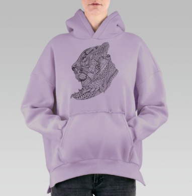 Дзен-Тигр, Hoodie Oversize Fiolet, утепленная