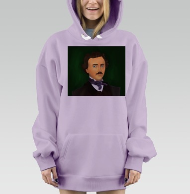 Эдгар Аллан По, Hoodie Mjhigh Dig Mel, Fiolet, утепленная