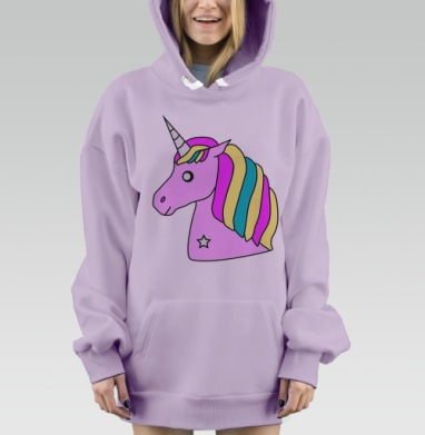 Единорог из заколдованного леса, Hoodie Mjhigh Dig Mel, Fiolet, утепленная