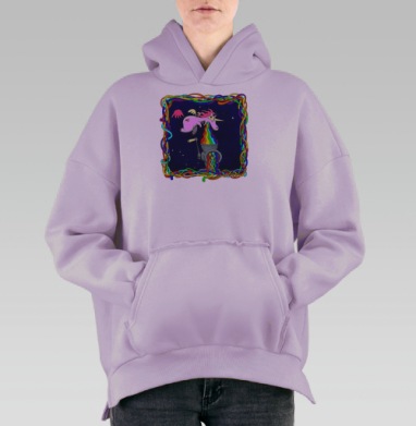 Единорожка, Hoodie Oversize Fiolet, утепленная