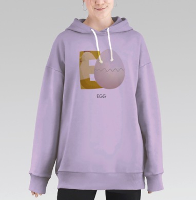Egg, буква E из Живой Азбуки, Hoodie Long Oversize Fiolet