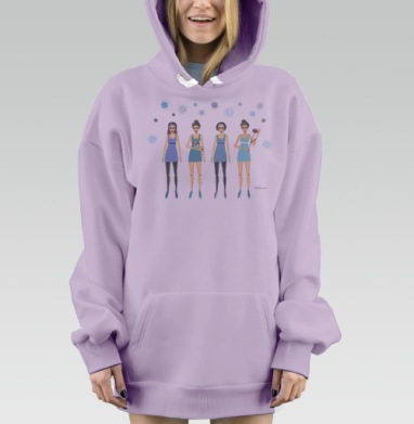 Элегантность женственности в нежных пастельных тонах, Hoodie Mjhigh Dig Mel, Fiolet, утепленная