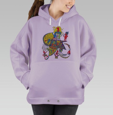 Энергия внутреннего мира в ярких цветах, Hoodie Oversize Fiolet