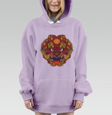 Фэн Шуй собака Фу, Hoodie Mjhigh Dig Mel, Fiolet, утепленная