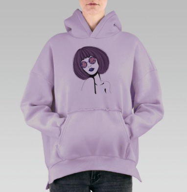 Фиолетовое настроение, Hoodie Oversize Fiolet, утепленная