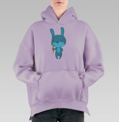 Флаффи Заяц, Hoodie Oversize Fiolet, утепленная