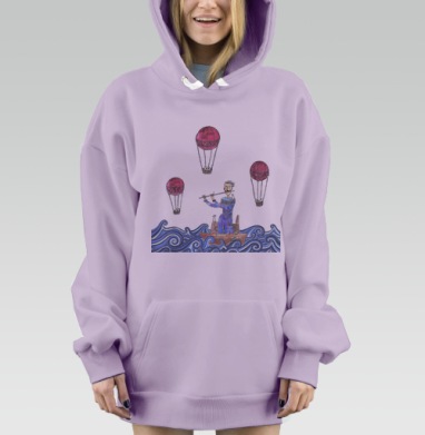 Флейтист, Hoodie Mjhigh Dig Mel, Fiolet, утепленная
