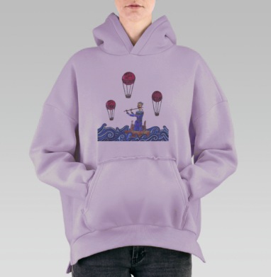 Флейтист, Hoodie Oversize Fiolet, утепленная