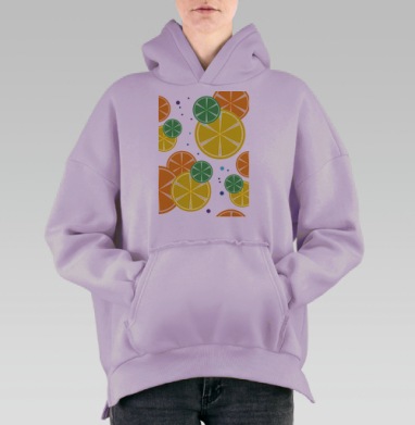 Фрукты, Hoodie Oversize Fiolet, утепленная