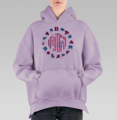 Футбольный мяч - Футбол., Hoodie Oversize Fiolet, утепленная