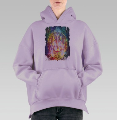 Ганеш, Hoodie Oversize Fiolet, утепленная
