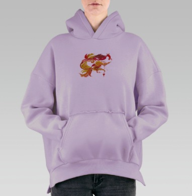 Жар птица, Hoodie Oversize Fiolet, утепленная