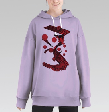 Гармония мечты в абстрактных линиях, Hoodie Long Oversize Fiolet