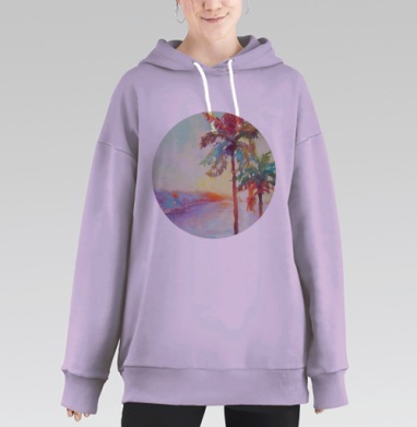 Гавайский рассвет, Hoodie Long Oversize Fiolet