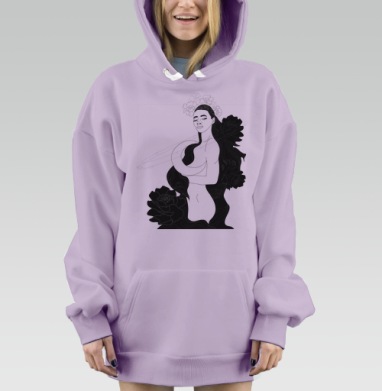 Женщина космос, Hoodie Mjhigh Dig Mel, Fiolet, утепленная