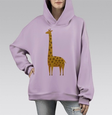 Жираф (Живая Азбука), Hoodie Mono Fiolet, оверсайз, утепленная