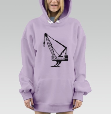 Живой кран, Hoodie Mjhigh Dig Mel, Fiolet, утепленная