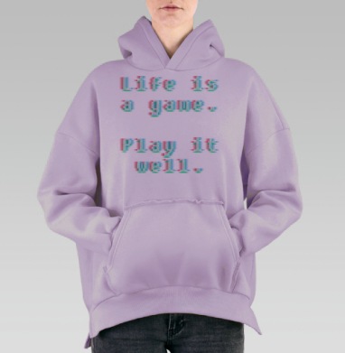 Жизнь - игра, Hoodie Oversize Fiolet, утепленная