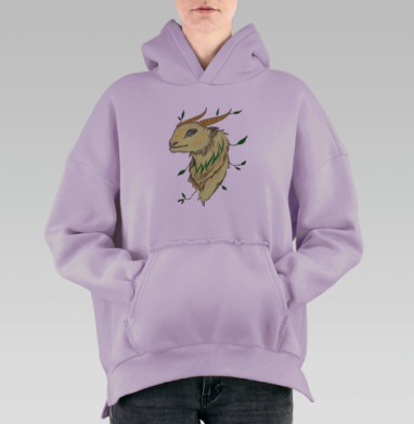 Год овцы, Hoodie Oversize Fiolet, утепленная