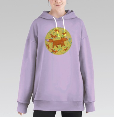 Гуляющая лиса, Hoodie Long Oversize Fiolet