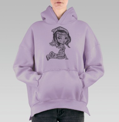 IceCream / Мороженое, Hoodie Oversize Fiolet, утепленная