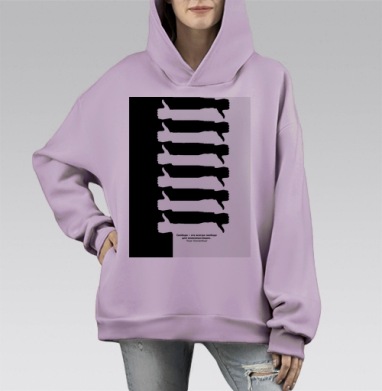 Ироничный постер «Свобода мнений» в минимализме, Hoodie Mono Fiolet, оверсайз, утепленная