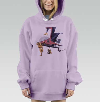 Избушка, Hoodie Mjhigh Dig Mel, Fiolet, утепленная
