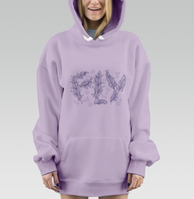 Изысканное слово FLY из декоративных перьев, Hoodie Mjhigh Dig Mel, Fiolet, утепленная