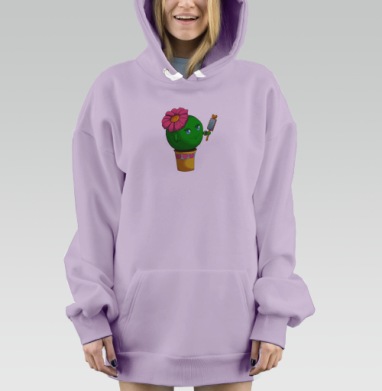 Кактус-модница, Hoodie Mjhigh Dig Mel, Fiolet, утепленная