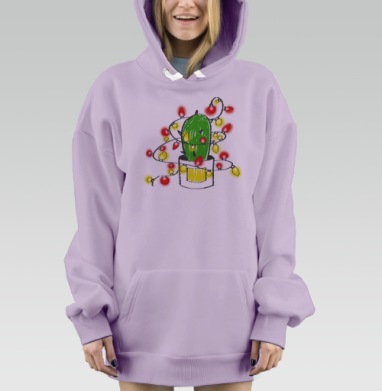 Кактус новогодний, Hoodie Mjhigh Dig Mel, Fiolet, утепленная