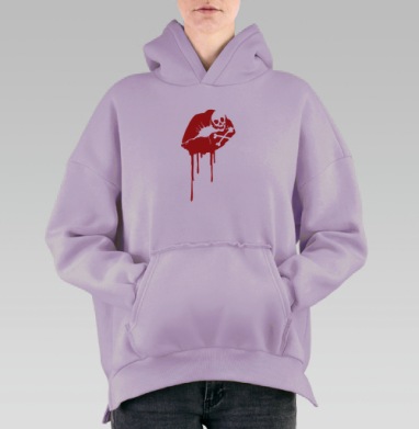 Kissdead / Поцелуй смерти, Hoodie Oversize Fiolet, утепленная