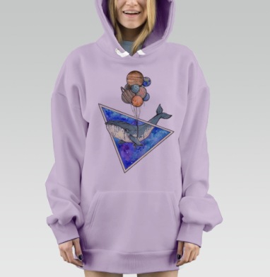 Кит и планеты, Hoodie Mjhigh Dig Mel, Fiolet, утепленная