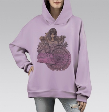 Клео, Hoodie Mono Fiolet, оверсайз, утепленная