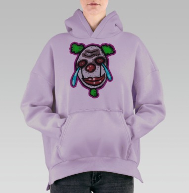 Клоун хеппи, Hoodie Oversize Fiolet, утепленная