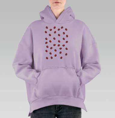 КЛУБНИКА  КЛУБНИКА, Hoodie Oversize Fiolet, утепленная