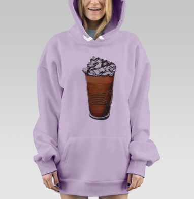Кофеек, Hoodie Mjhigh Dig Mel, Fiolet, утепленная