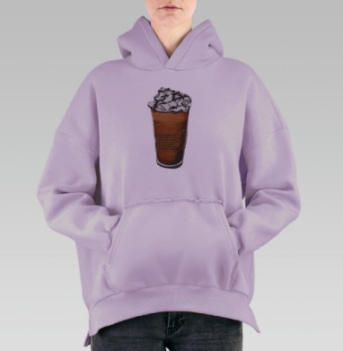 Кофеек, Hoodie Oversize Fiolet, утепленная