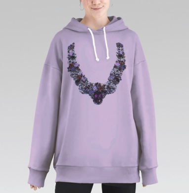 Колье, Hoodie Long Oversize Fiolet