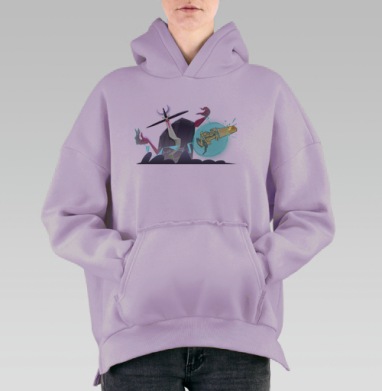 Колдун и богатырь, Hoodie Oversize Fiolet, утепленная