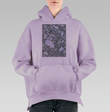 Коннект, Hoodie Oversize Fiolet, утепленная