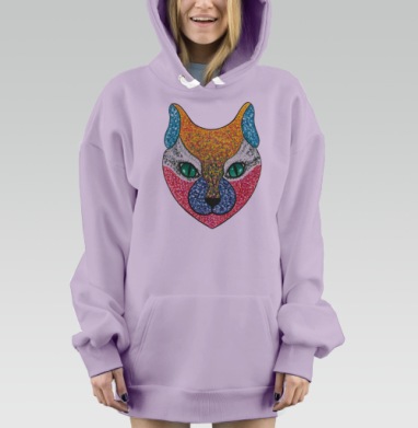 Кошачий гипноз, Hoodie Mjhigh Dig Mel, Fiolet, утепленная