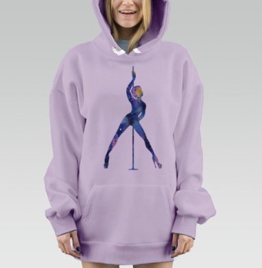 Космический Pole dance, Hoodie Mjhigh Dig Mel, Fiolet, утепленная