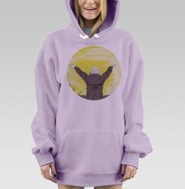 Космонавт вернулся на Землю, Hoodie Mjhigh Dig Mel, Fiolet, утепленная